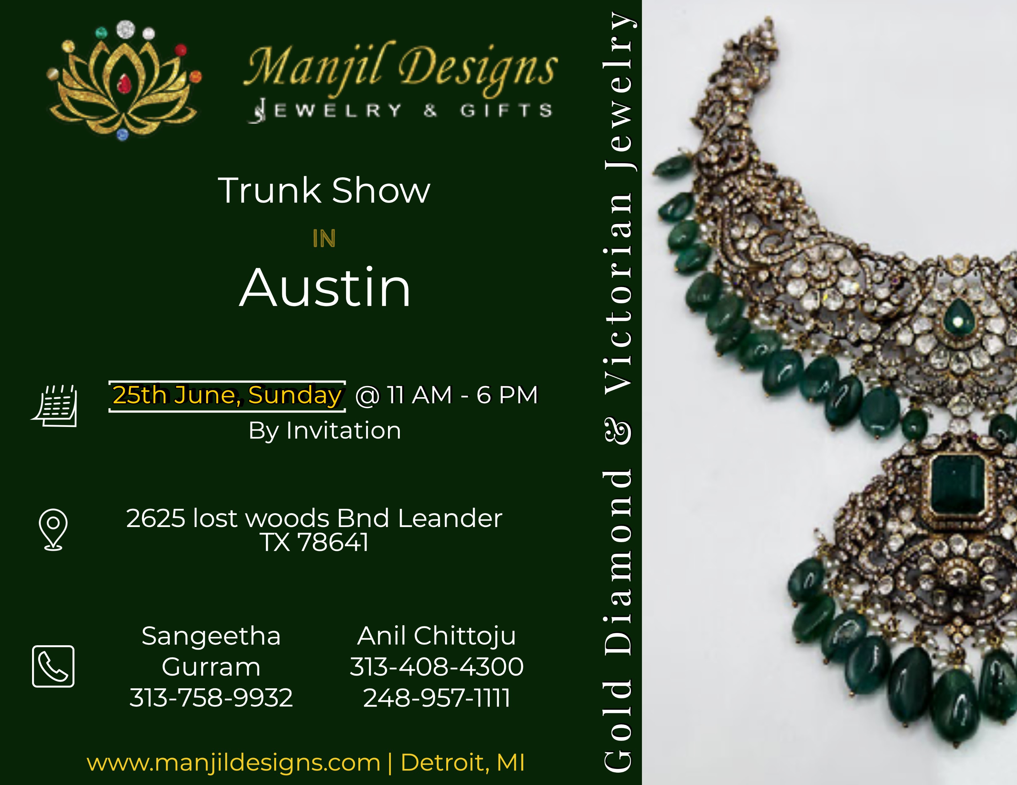 Gold, Diamond & Victorian style Jewelry -Trunk Show